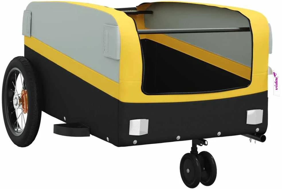 Dviračio priekaba, juodos ir geltonos spalvos, 30kg, geležis