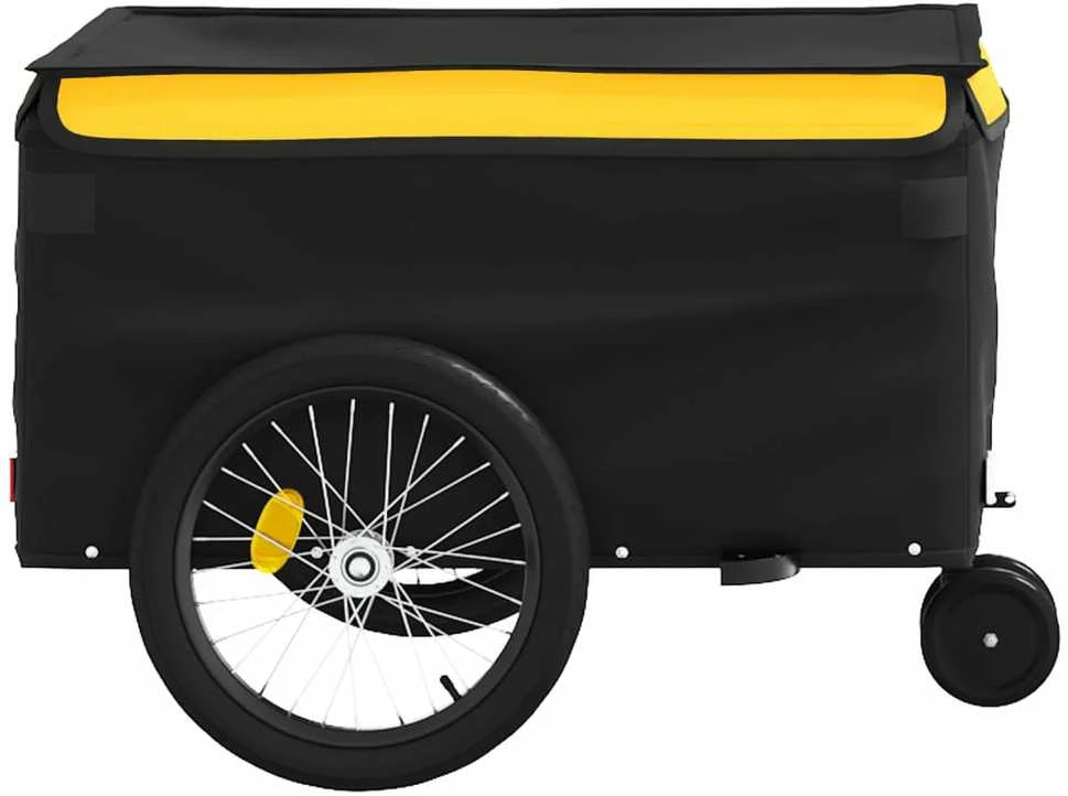 Dviračio priekaba, juodos ir geltonos spalvos, 30kg, geležis
