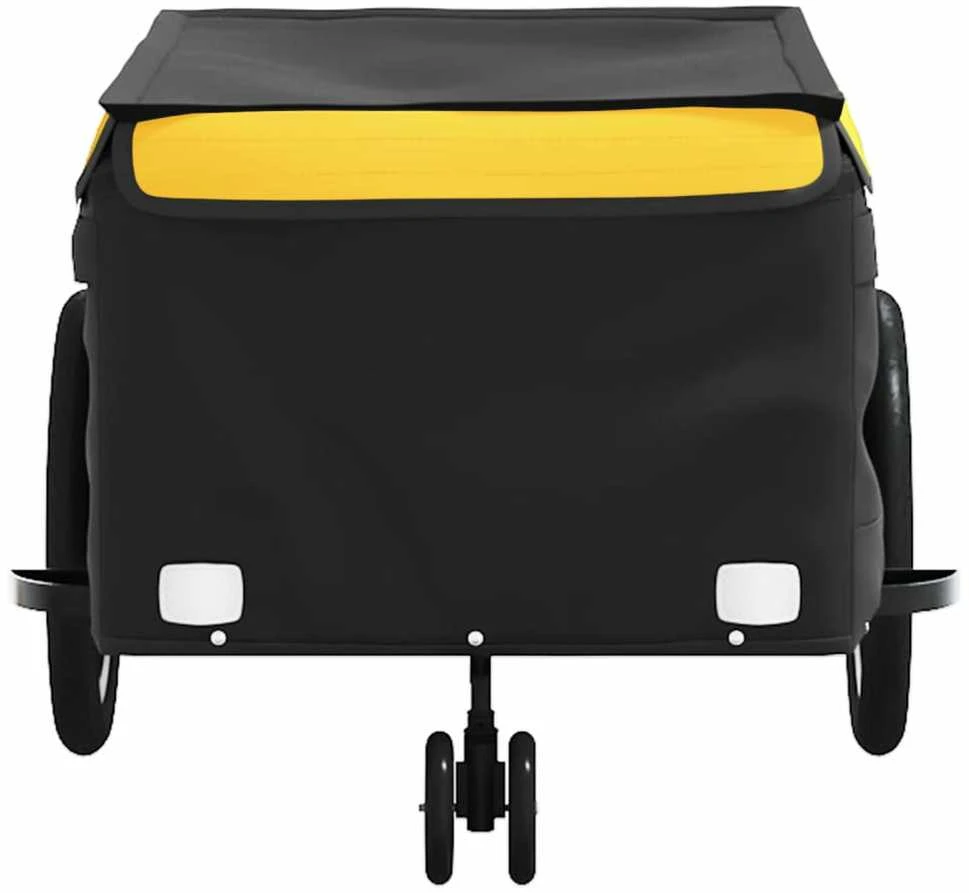 Dviračio priekaba, juodos ir geltonos spalvos, 45kg, geležis