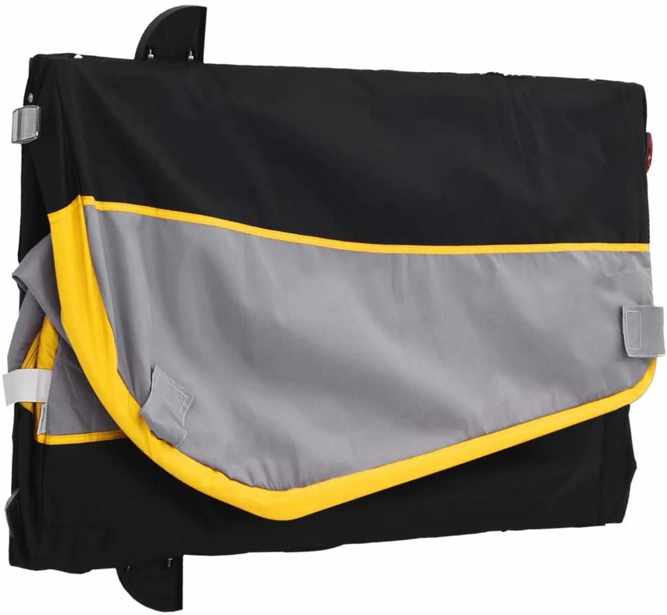 Dviračio priekaba, juodos ir geltonos spalvos, 45kg, geležis