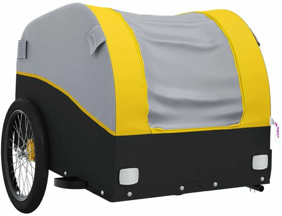 Dviračio priekaba, juodos ir geltonos spalvos, 30kg, geležis
