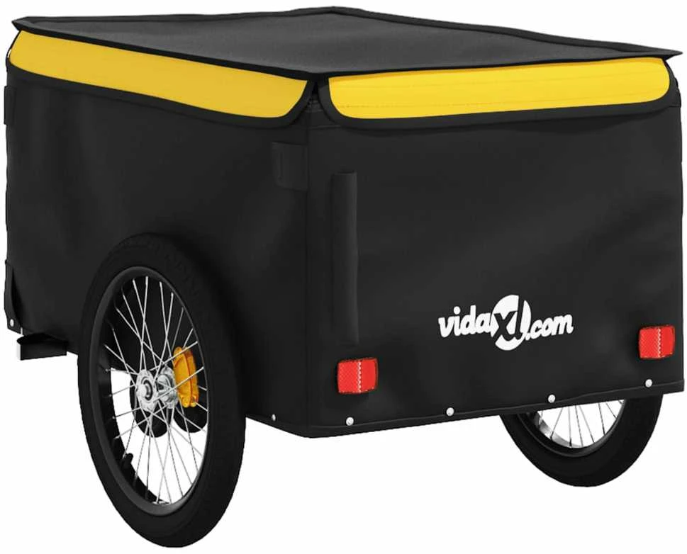 Dviračio priekaba, juodos ir geltonos spalvos, 45kg, geležis