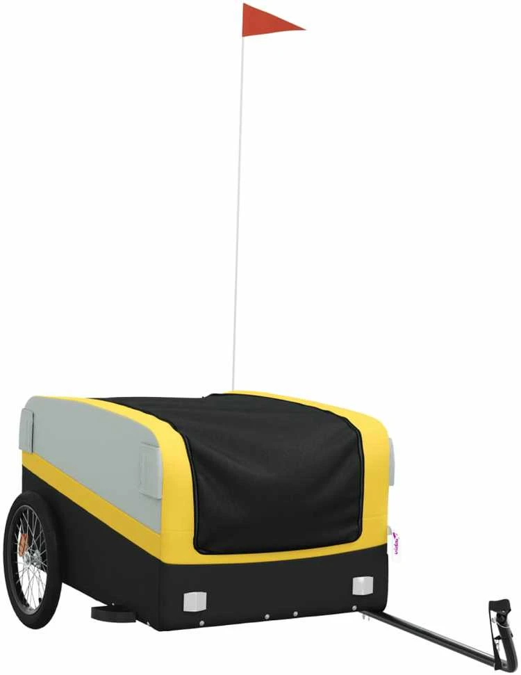 Dviračio priekaba, juodos ir geltonos spalvos, 45kg, geležis