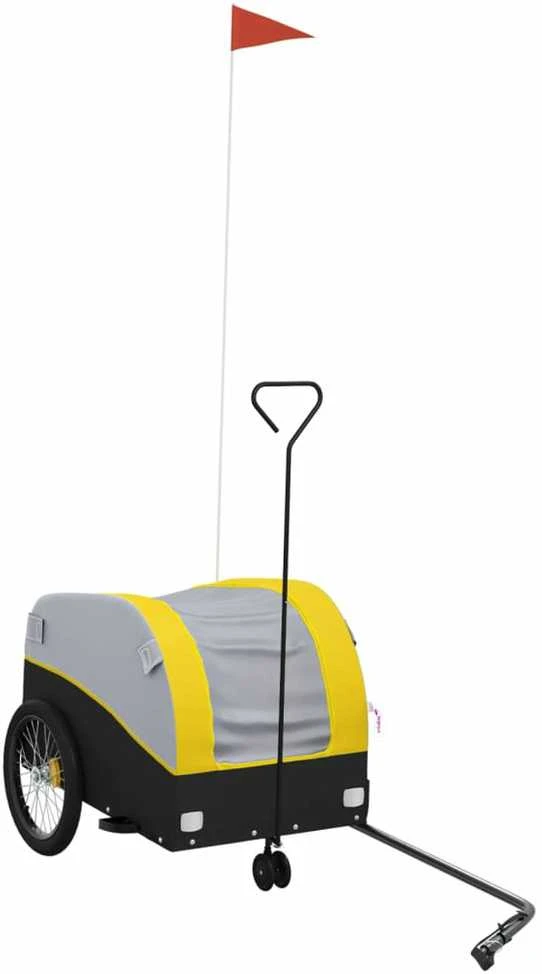 Dviračio priekaba, juodos ir geltonos spalvos, 30kg, geležis