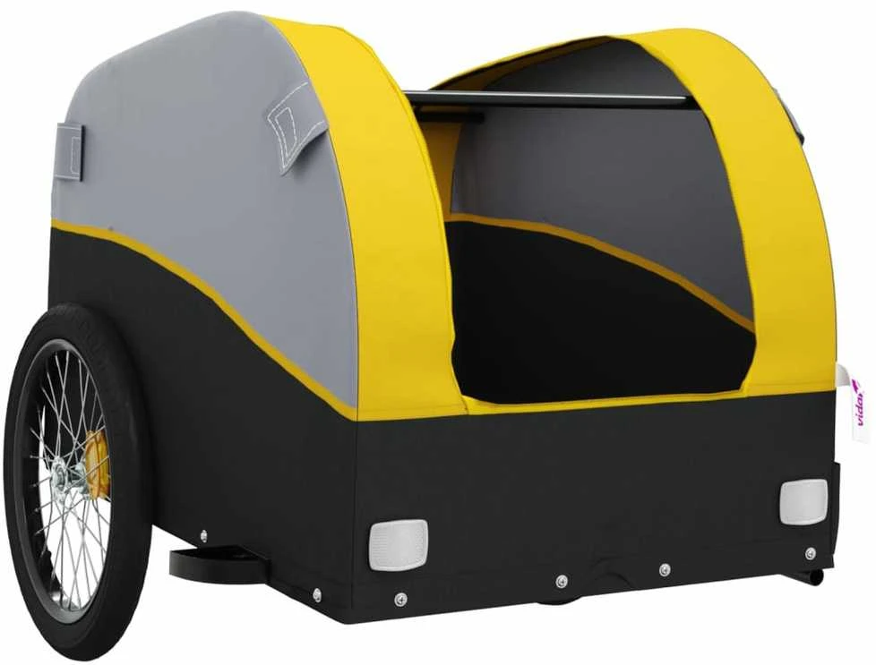 Dviračio priekaba, juodos ir geltonos spalvos, 30kg, geležis