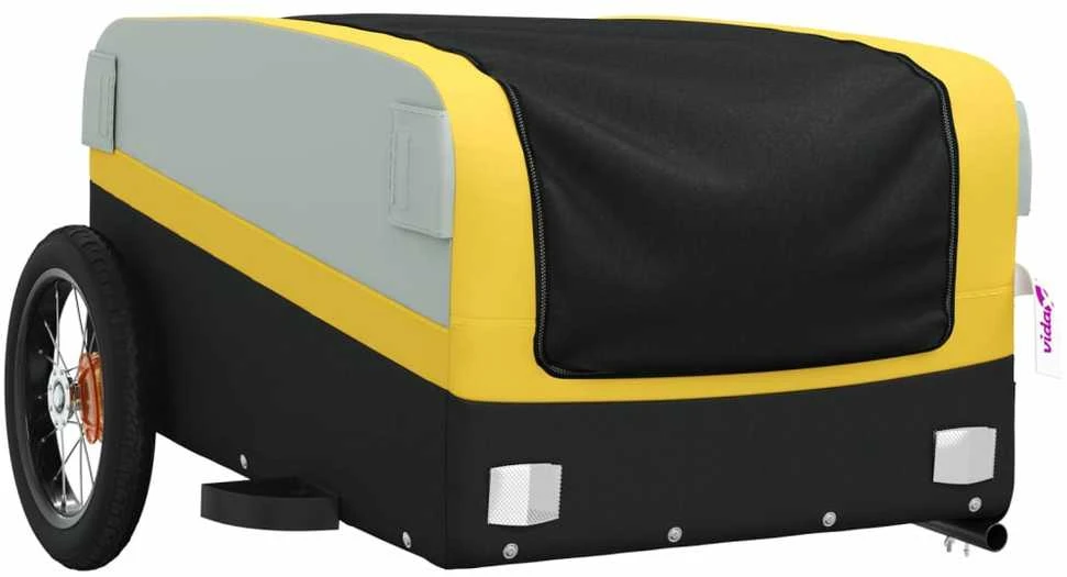 Dviračio priekaba, juodos ir geltonos spalvos, 30kg, geležis