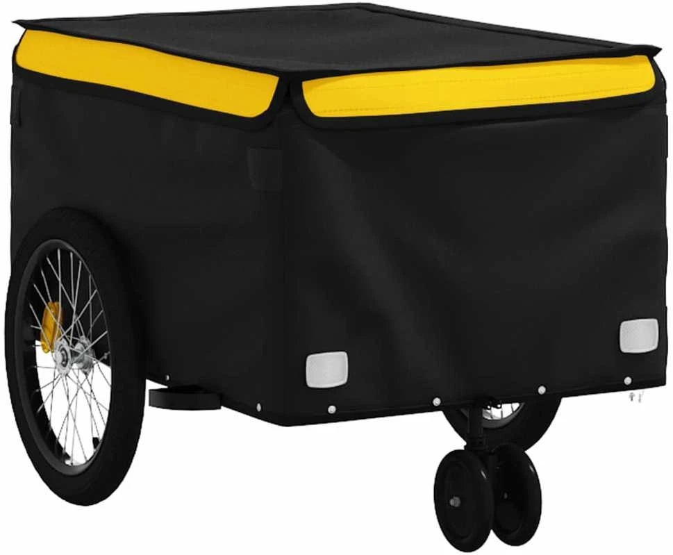 Dviračio priekaba, juodos ir geltonos spalvos, 30kg, geležis