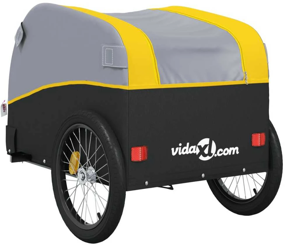 Dviračio priekaba, juodos ir geltonos spalvos, 30kg, geležis