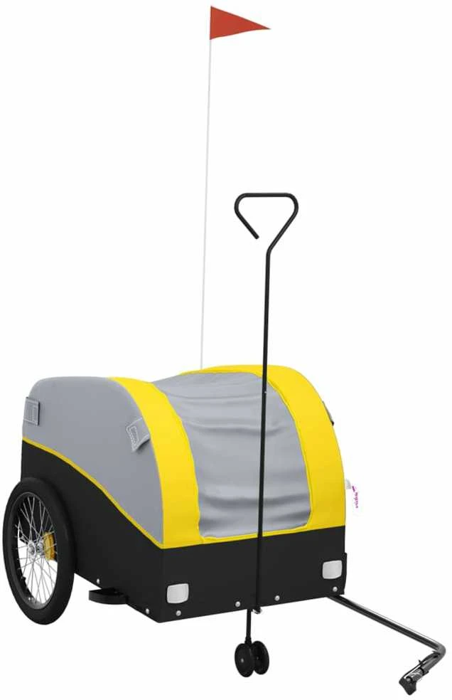 Dviračio priekaba, juodos ir geltonos spalvos, 45kg, geležis