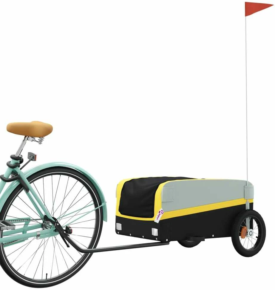 Dviračio priekaba, juodos ir geltonos spalvos, 30kg, geležis