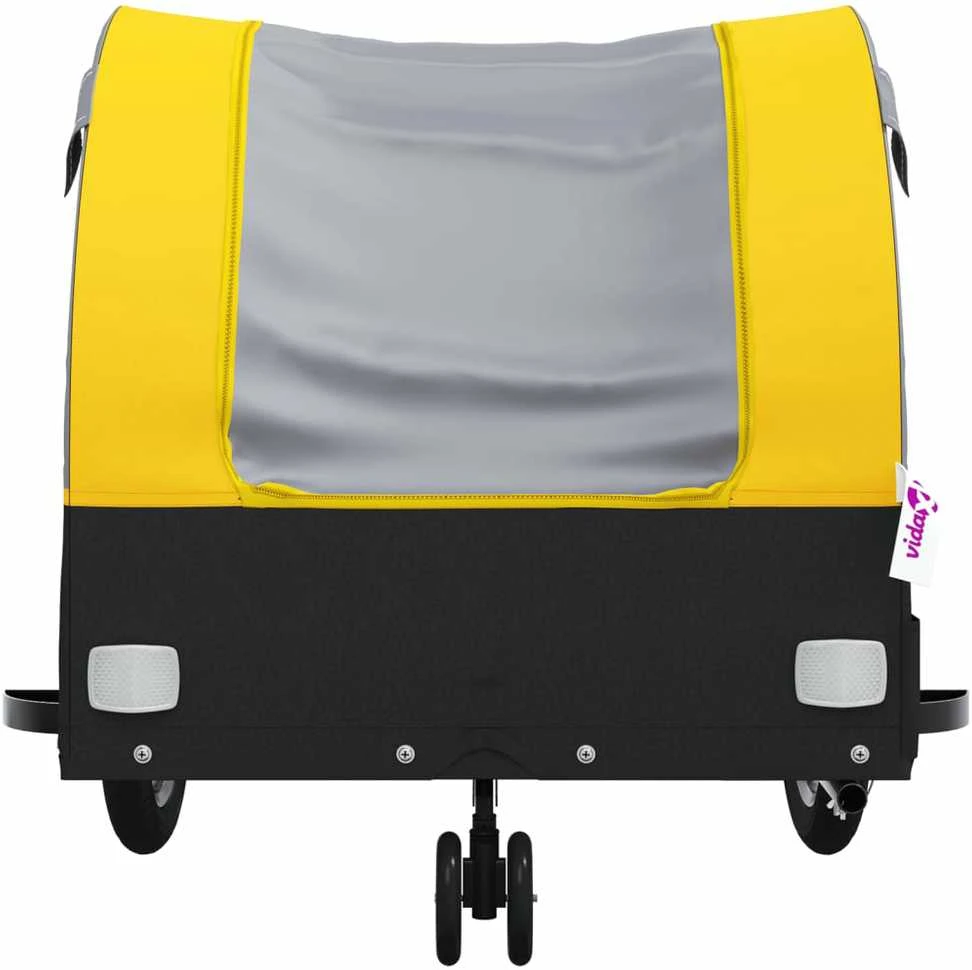 Dviračio priekaba, juodos ir geltonos spalvos, 30kg, geležis