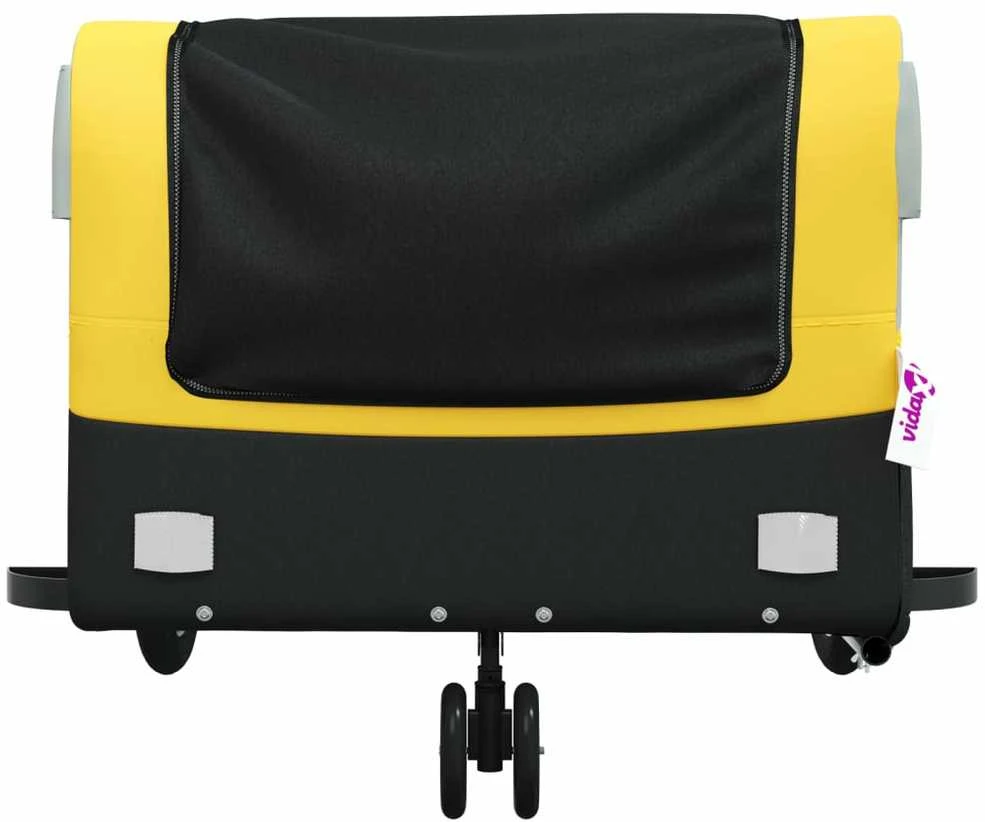 Dviračio priekaba, juodos ir geltonos spalvos, 45kg, geležis