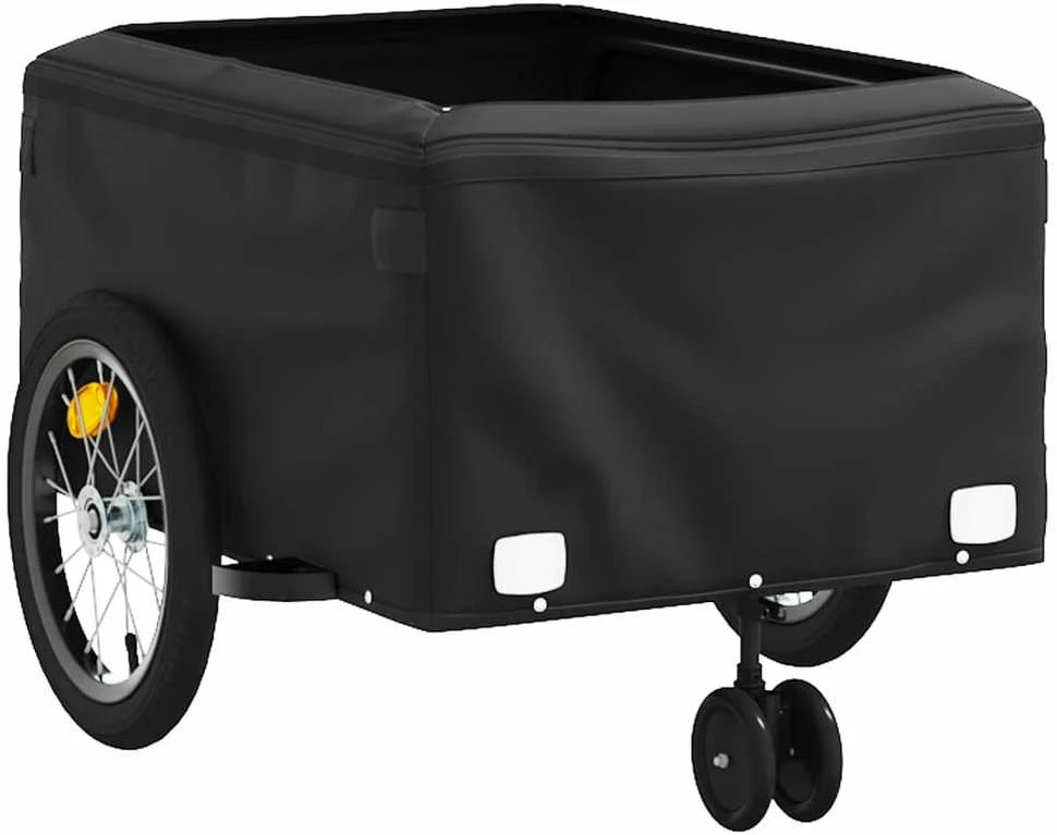 Dviračio priekaba, juodos ir mėlynos spalvos, 45kg, geležis
