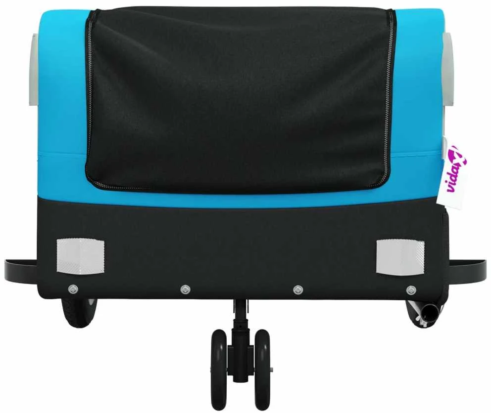 Dviračio priekaba, juodos ir mėlynos spalvos, 30kg, geležis