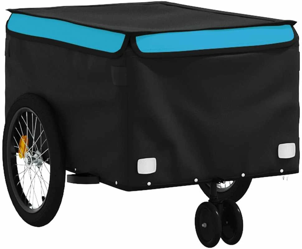 Dviračio priekaba, juodos ir mėlynos spalvos, 30kg, geležis