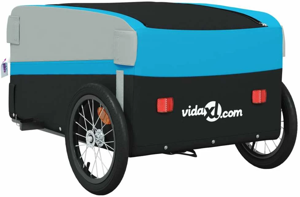 Dviračio priekaba, juodos ir mėlynos spalvos, 45kg, geležis