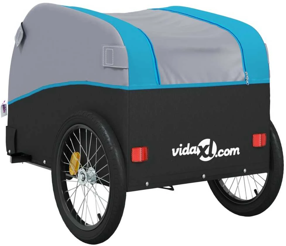 Dviračio priekaba, juodos ir mėlynos spalvos, 30kg, geležis