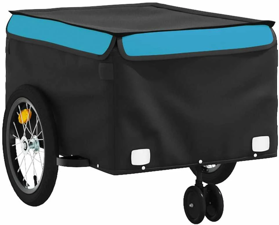 Dviračio priekaba, juodos ir mėlynos spalvos, 45kg, geležis