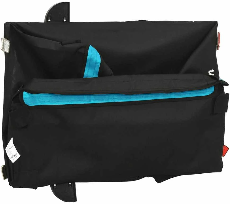Dviračio priekaba, juodos ir mėlynos spalvos, 45kg, geležis