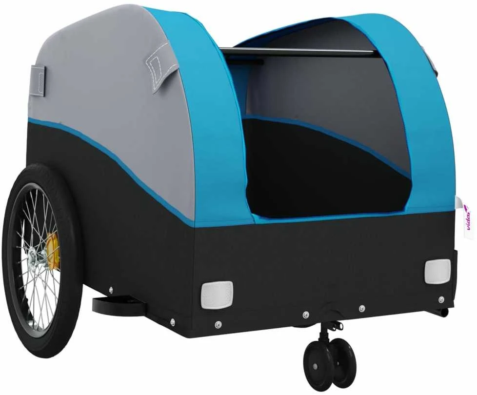 Dviračio priekaba, juodos ir mėlynos spalvos, 30kg, geležis