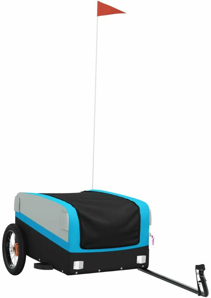 Dviračio priekaba, juodos ir mėlynos spalvos, 30kg, geležis