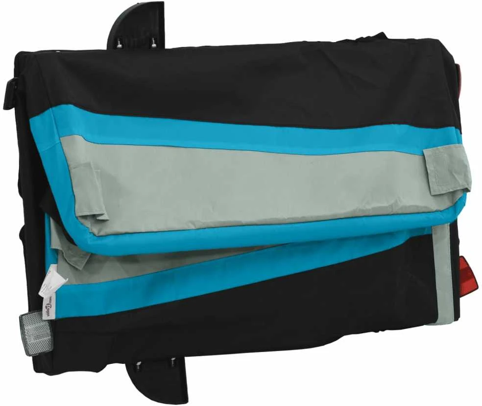 Dviračio priekaba, juodos ir mėlynos spalvos, 45kg, geležis