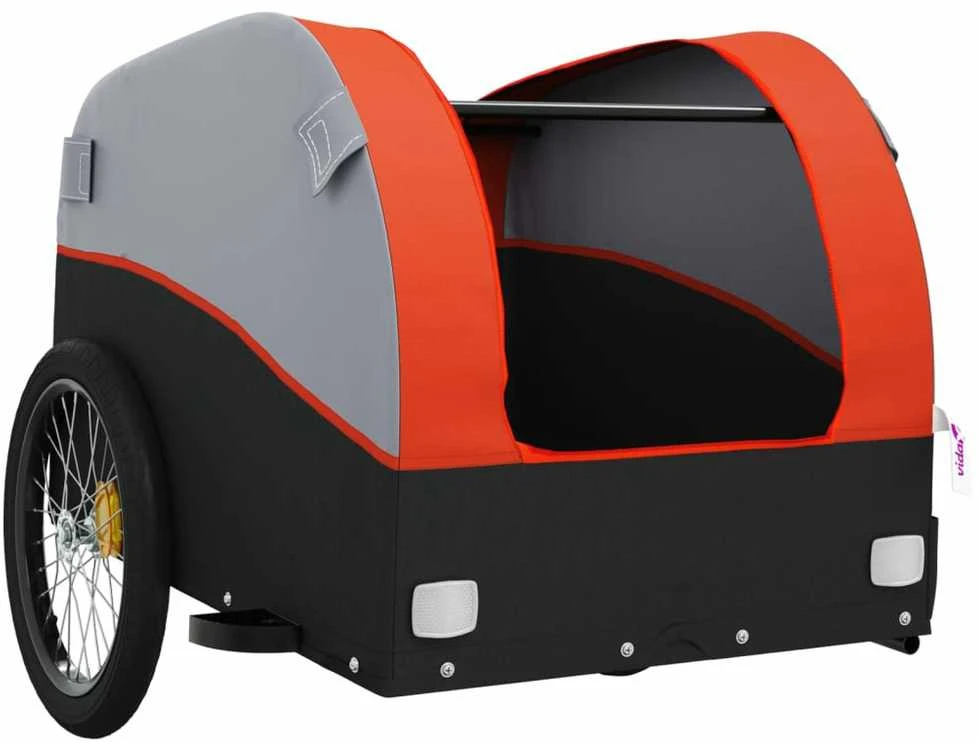 Dviračio priekaba, juodos ir oranžinės spalvos, 30kg, geležis
