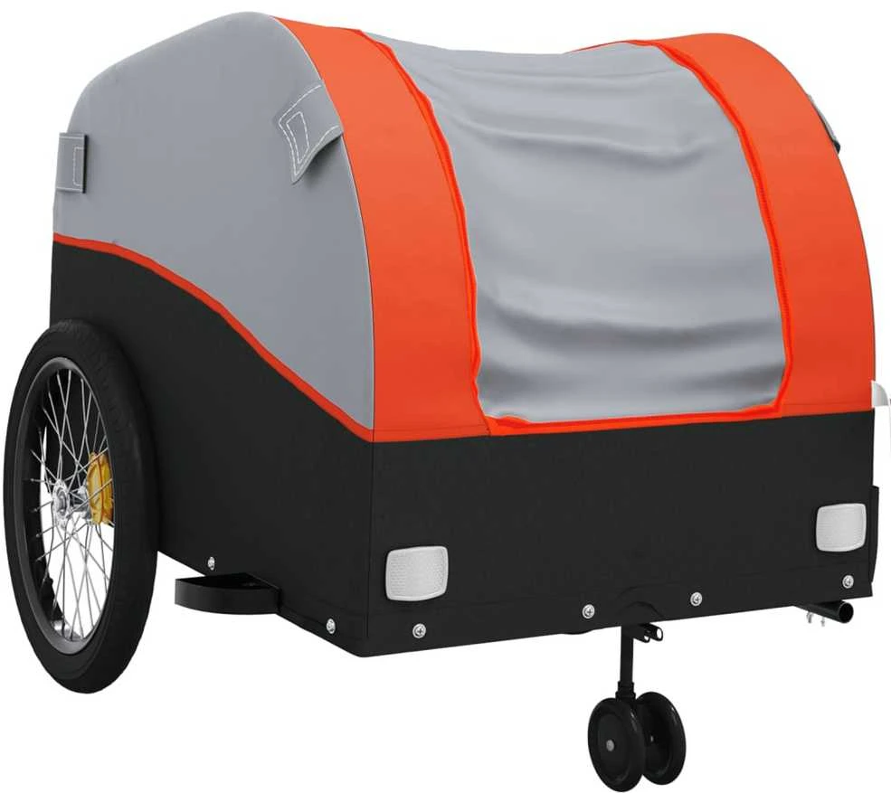 Dviračio priekaba, juodos ir oranžinės spalvos, 45kg, geležis