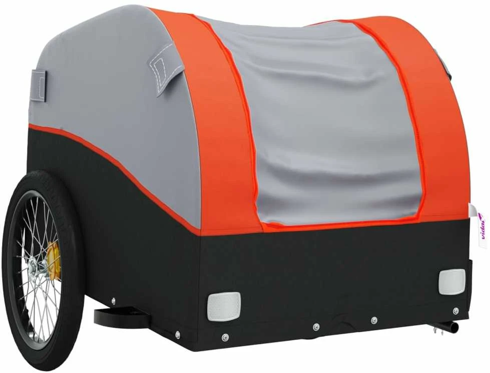 Dviračio priekaba, juodos ir oranžinės spalvos, 30kg, geležis