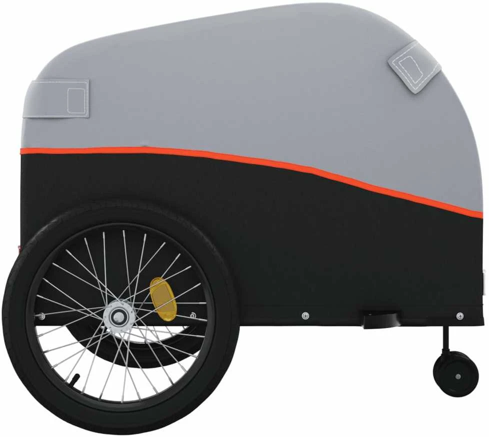 Dviračio priekaba, juodos ir oranžinės spalvos, 45kg, geležis