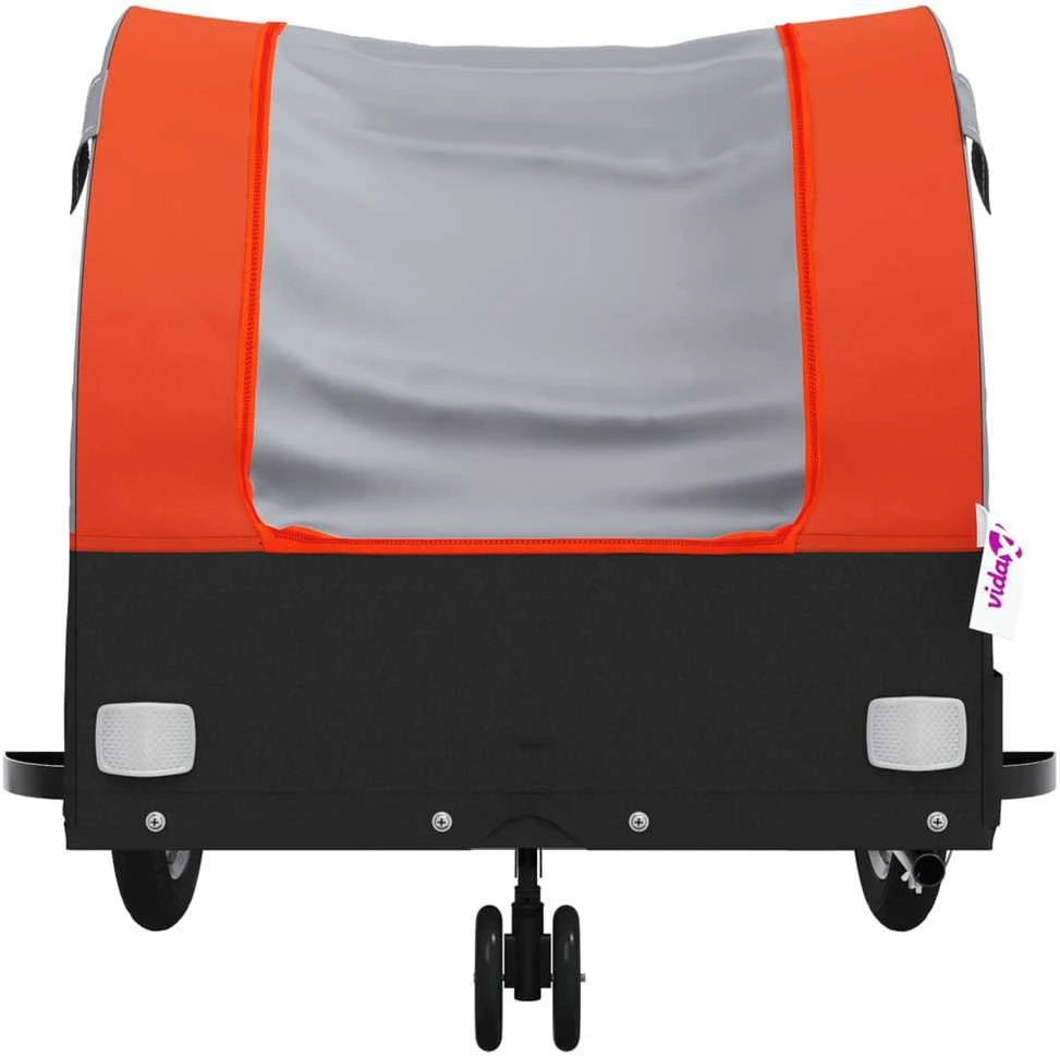 Dviračio priekaba, juodos ir oranžinės spalvos, 30kg, geležis