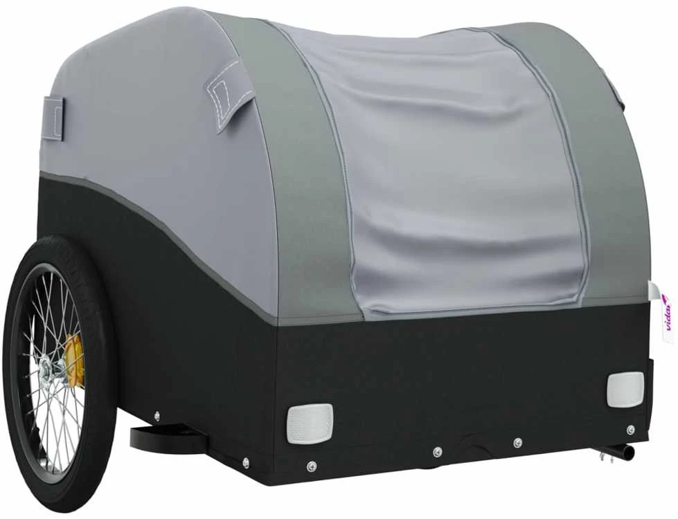 Dviračio priekaba, juodos ir pilkos spalvos, 30kg, geležis