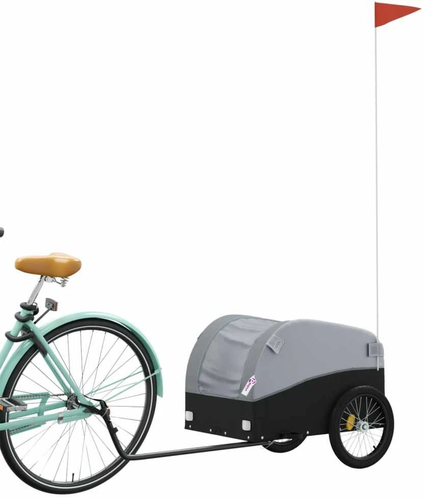 Dviračio priekaba, juodos ir pilkos spalvos, 30kg, geležis