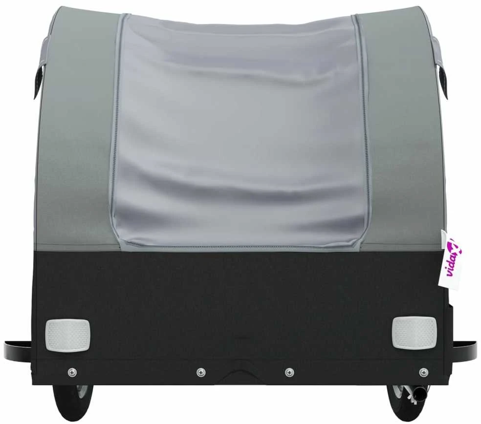 Dviračio priekaba, juodos ir pilkos spalvos, 30kg, geležis