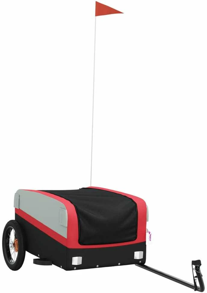 Dviračio priekaba, juodos ir raudonos spalvos, 30kg, geležis