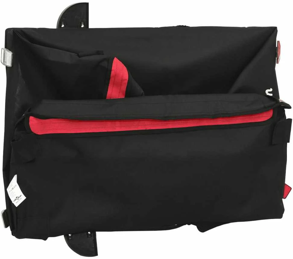 Dviračio priekaba, juodos ir raudonos spalvos, 45kg, geležis