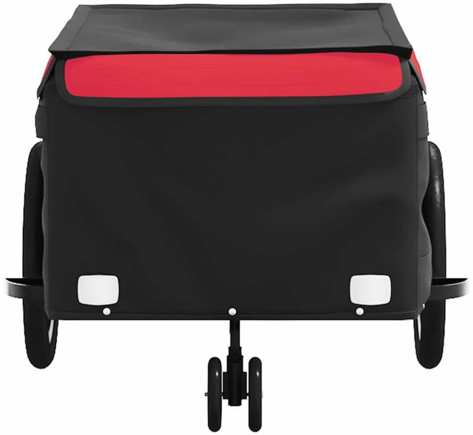 Dviračio priekaba, juodos ir raudonos spalvos, 45kg, geležis