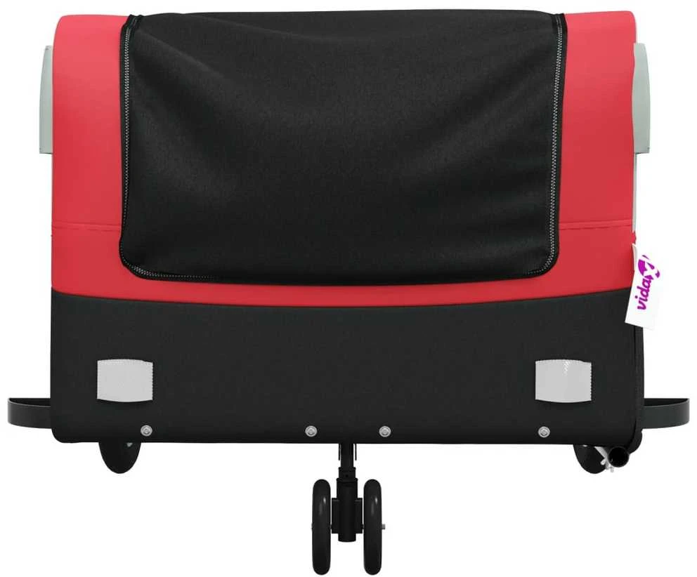 Dviračio priekaba, juodos ir raudonos spalvos, 45kg, geležis