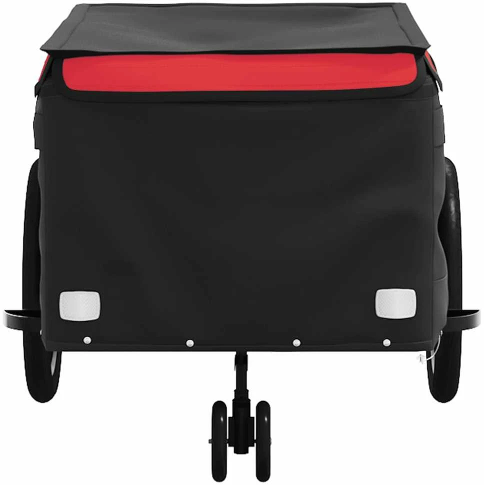 Dviračio priekaba, juodos ir raudonos spalvos, 45kg, geležis