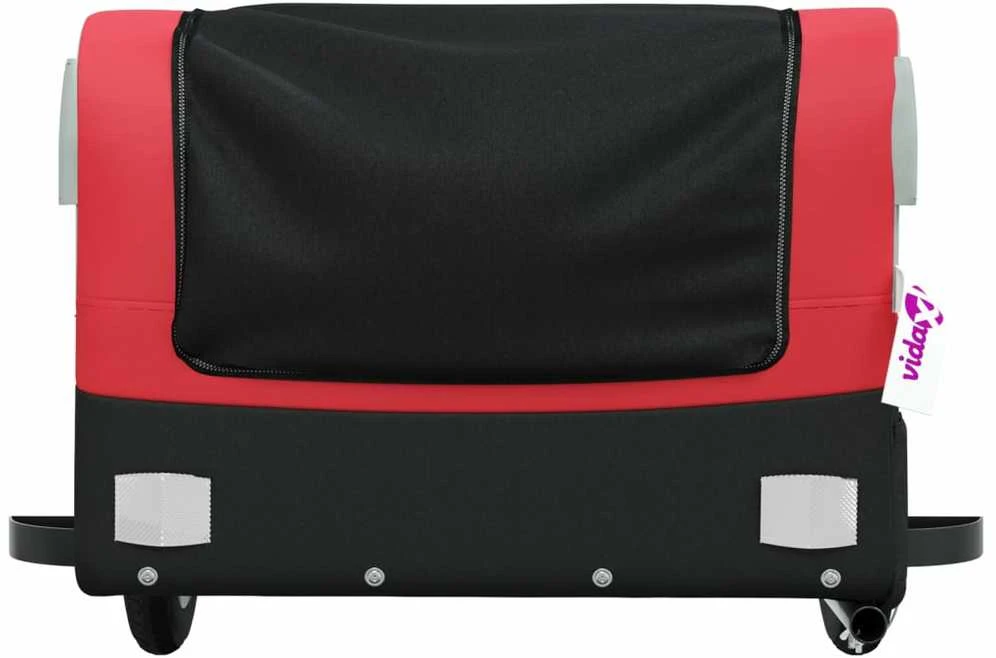 Dviračio priekaba, juodos ir raudonos spalvos, 30kg, geležis