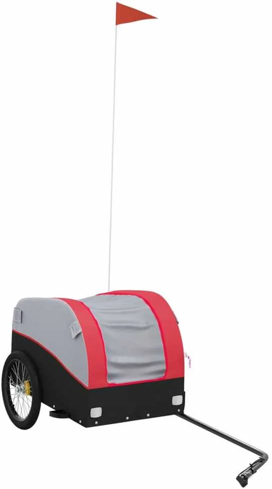 Dviračio priekaba, juodos ir raudonos spalvos, 30kg, geležis
