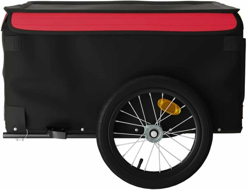 Dviračio priekaba, juodos ir raudonos spalvos, 45kg, geležis