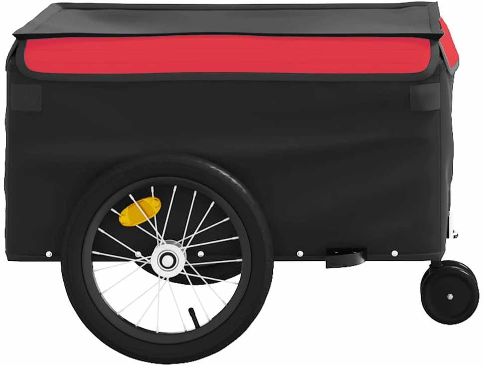 Dviračio priekaba, juodos ir raudonos spalvos, 45kg, geležis
