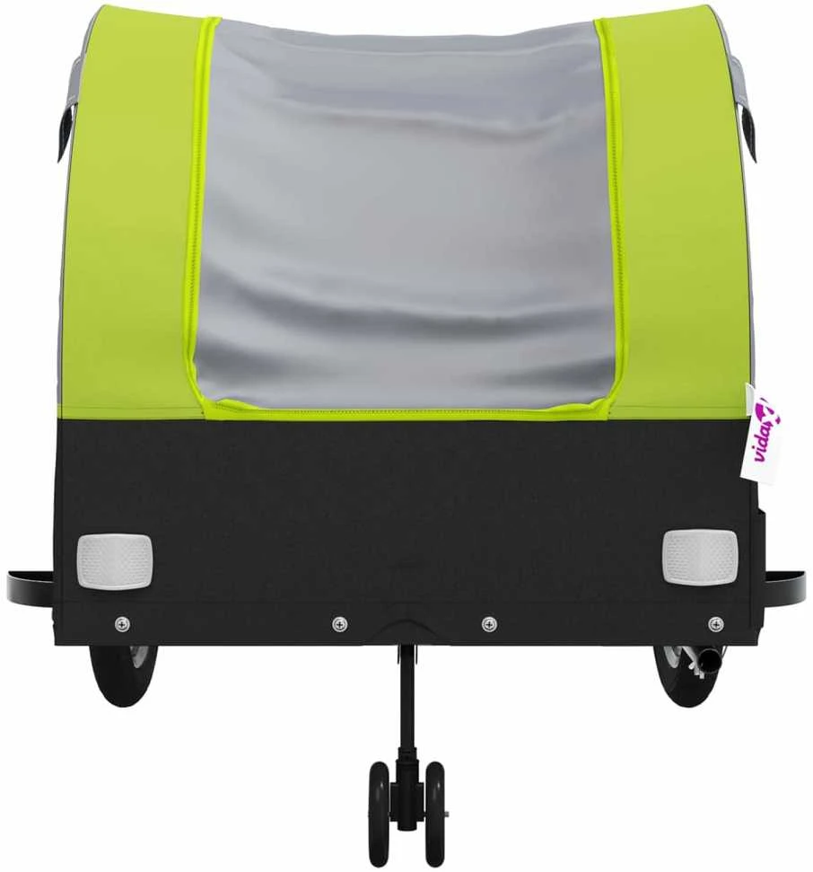 Dviračio priekaba, juodos ir žalios spalvos, 45kg, geležis
