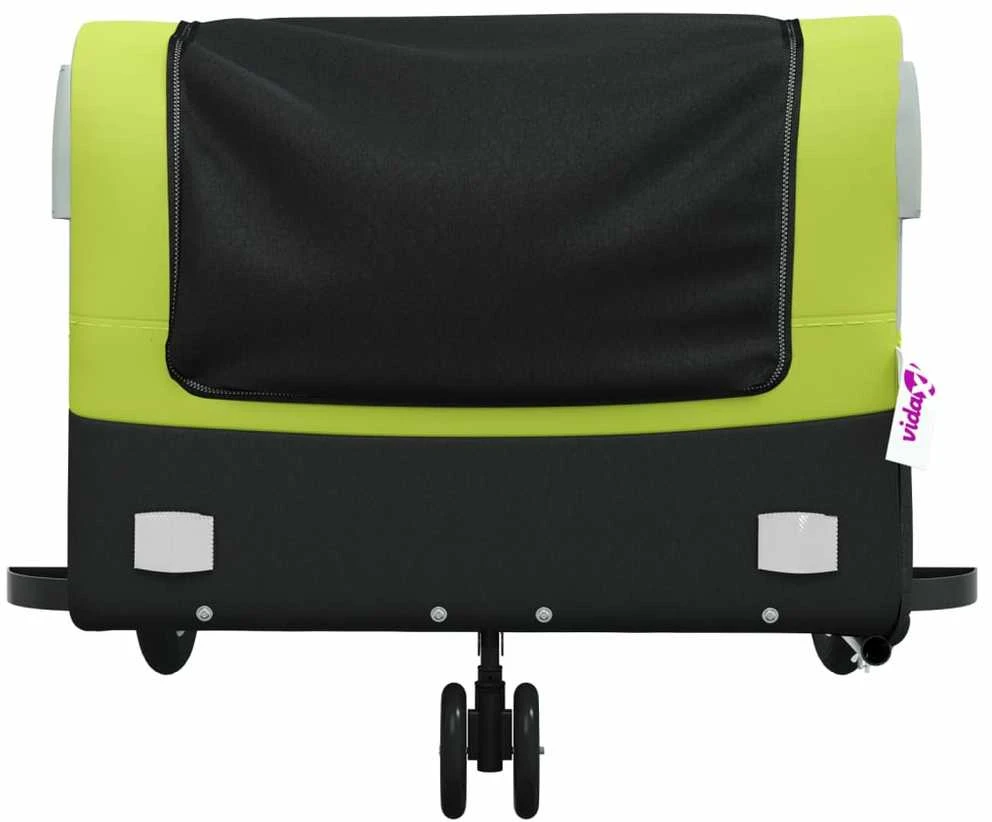 Dviračio priekaba, juodos ir žalios spalvos, 45kg, geležis