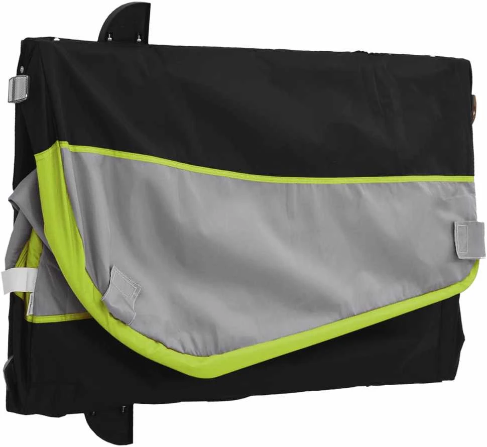 Dviračio priekaba, juodos ir žalios spalvos, 30kg, geležis