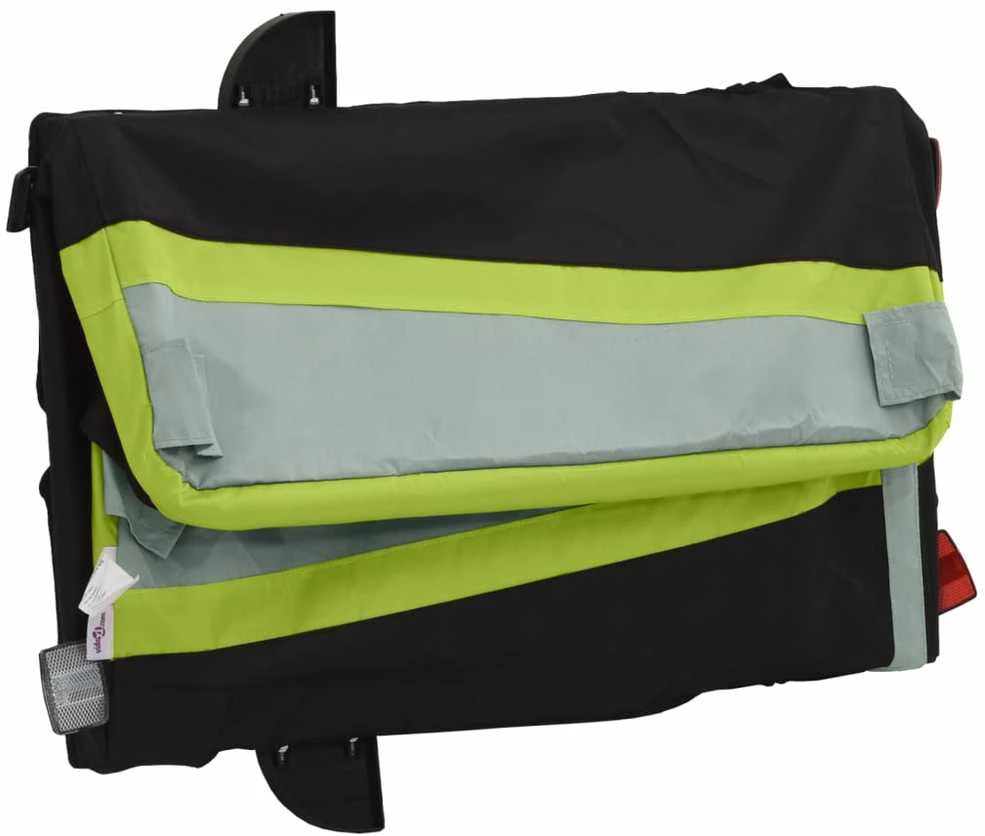 Dviračio priekaba, juodos ir žalios spalvos, 45kg, geležis
