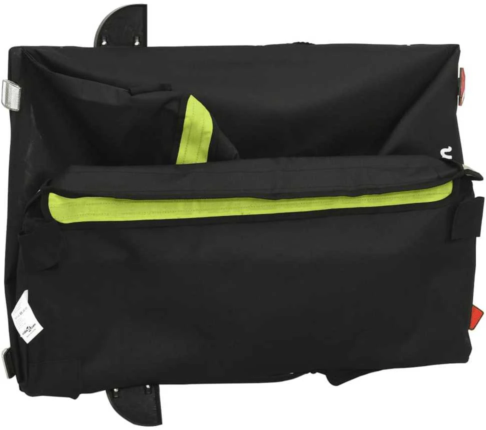 Dviračio priekaba, juodos ir žalios spalvos, 45kg, geležis