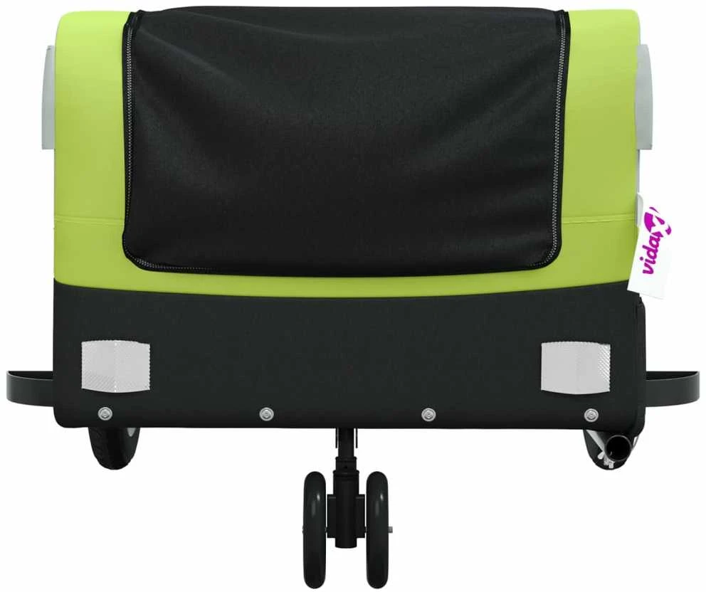 Dviračio priekaba, juodos ir žalios spalvos, 30kg, geležis