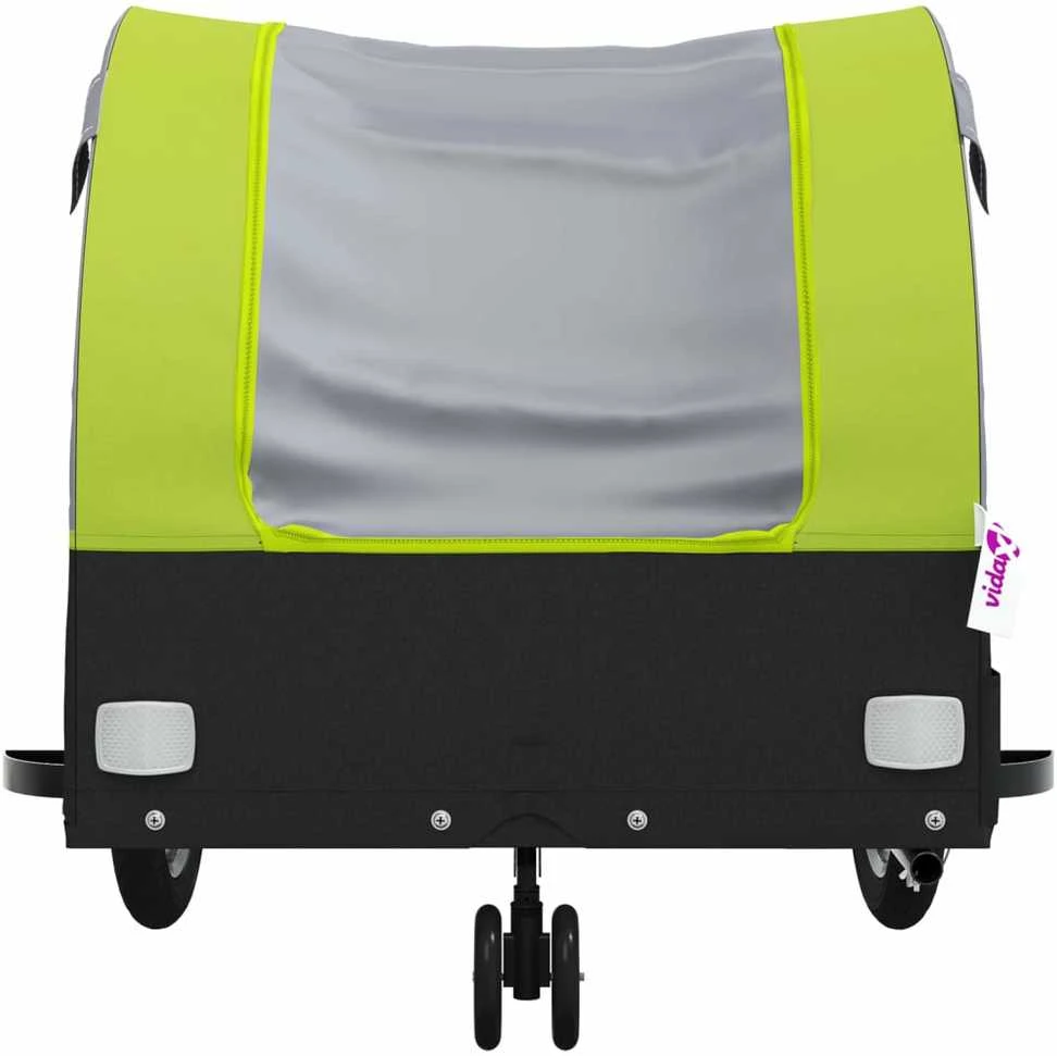 Dviračio priekaba, juodos ir žalios spalvos, 30kg, geležis